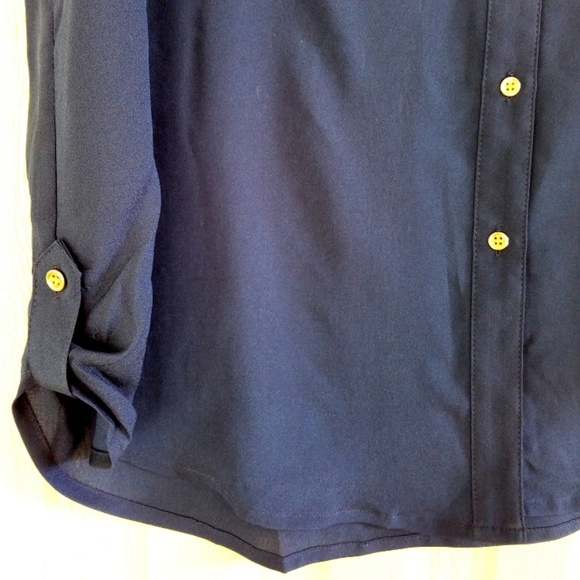 Sleeveless Blue Blouse V-Neck Top Shirt Work NWT - Picture 6 of 6